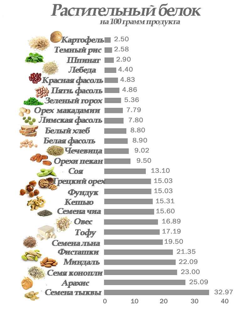 Список продуктов, содержащих растительный белок